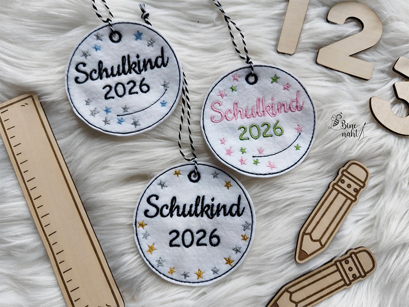 Schulkind Kitakind Anhänger - ITH-Stickdatei